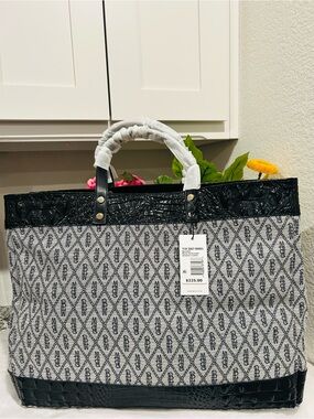 Brahmin Black Harborlight Meredith Tote